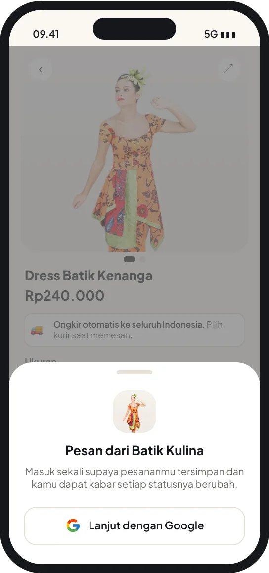 Masuk sekali dengan Google