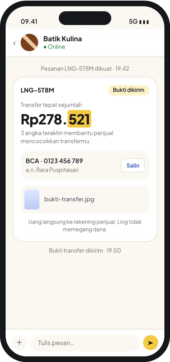 Upload bukti transfer
