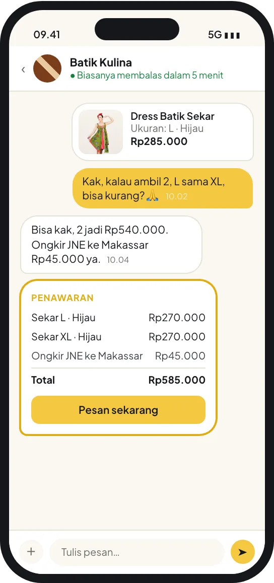 Langkah 5: Pembeli menerima penawaran