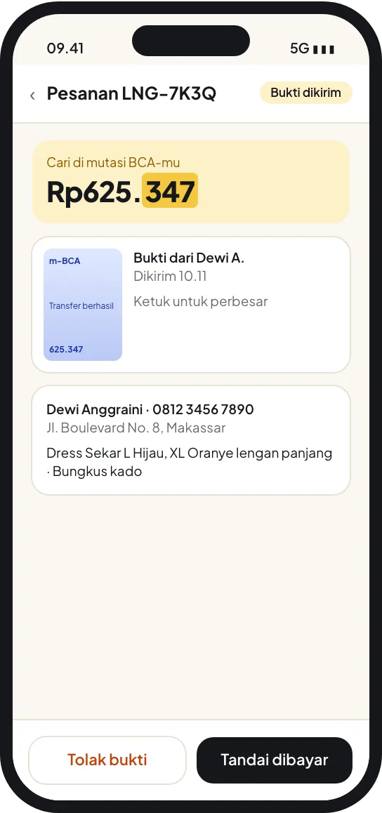 Langkah 4: Penjual mencocokkan dengan mutasi