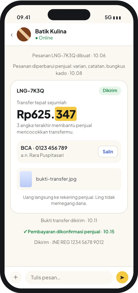 Langkah 6: Semua tercatat di satu chat
