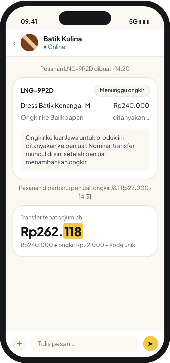 Langkah 7: Pesan langsung? Ongkir menyusul