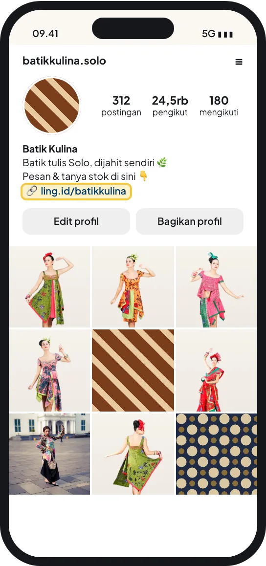 Link Ling di bio Instagram