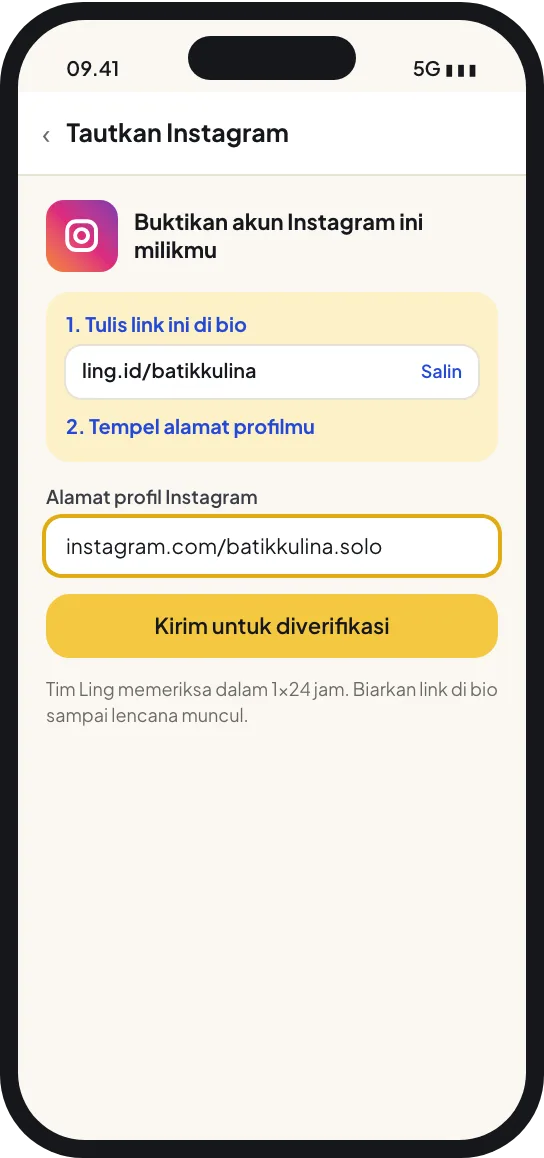 Kirim alamat profil